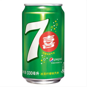 七喜柠檬味汽水330ml每罐/六联包拉罐 饮料饮品百事出品